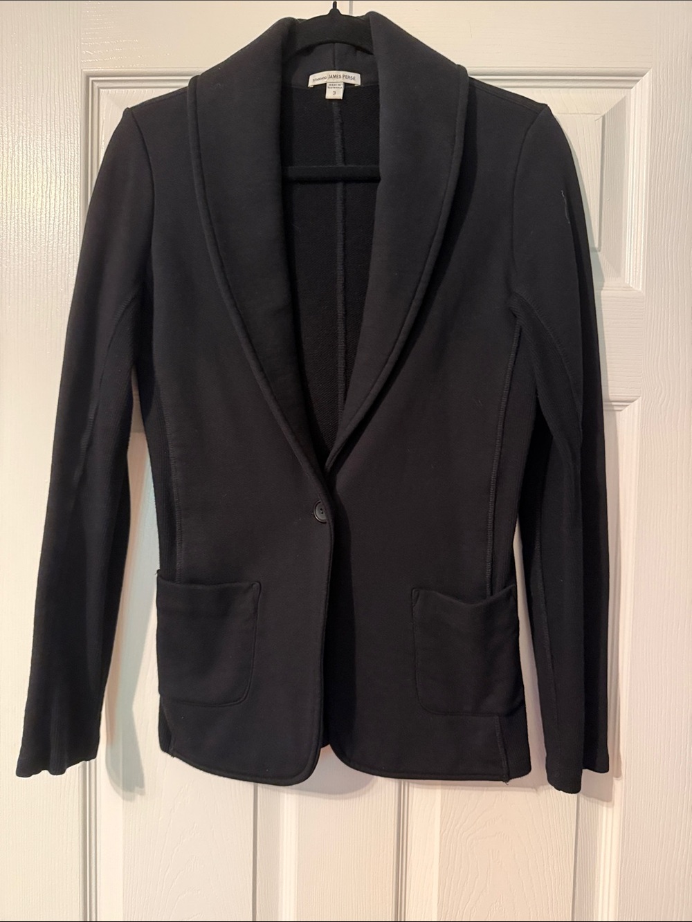 James Perse Black Shawl-Collar Single-Button Blazer